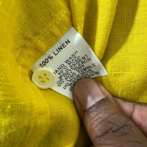 PreOwned Men’s Coogi Long Sleeve 2x Yellow XXL 100% Linen Made in Australia - Picture 3 of 5